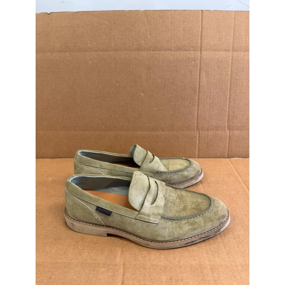 Wrangler Suede Slip On Penny Loafers Olive Green Mens Size 10.5 US / 44 EU